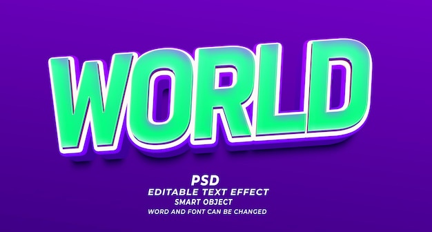 World luxury 3d editable photoshop text effect style with premium background