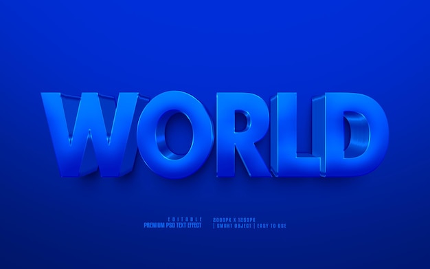 World luxury blue 3d editable premium psd text effect