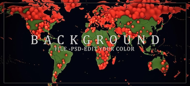 PSD world map depicting global pandemic