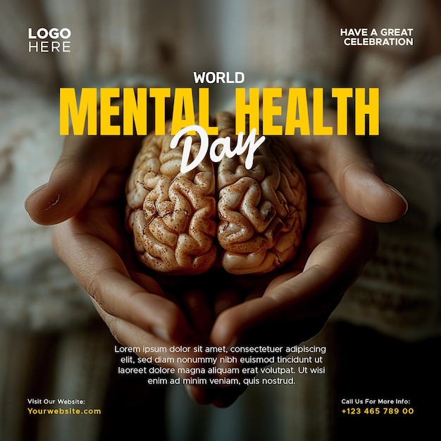 PSD world mental health day social media instagram post template