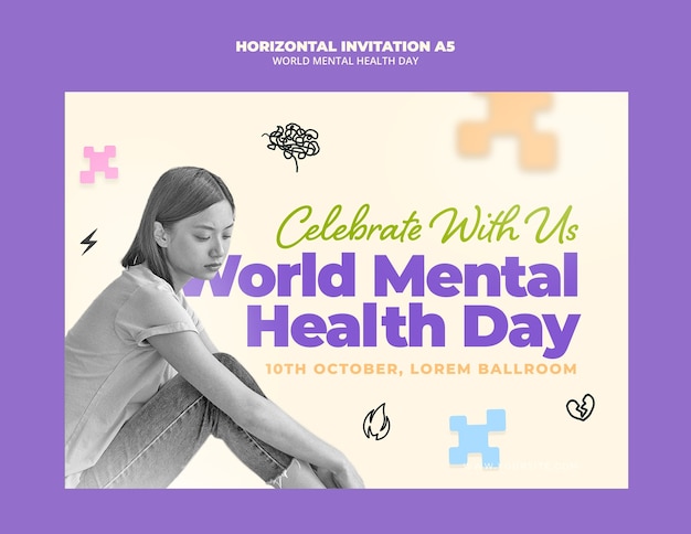 World mental health day template design