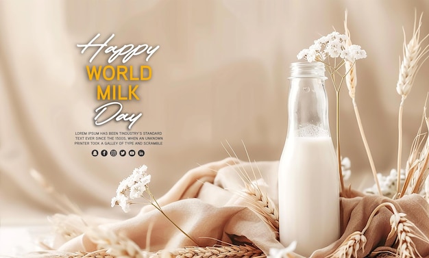 World milk day psd banner