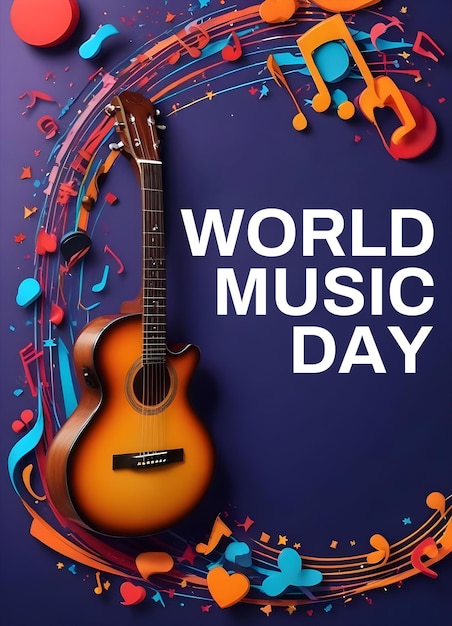 PSD world music day banner or flyer design for social media