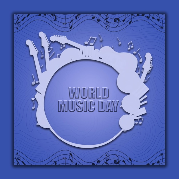 PSD world music day post or banner template in psd