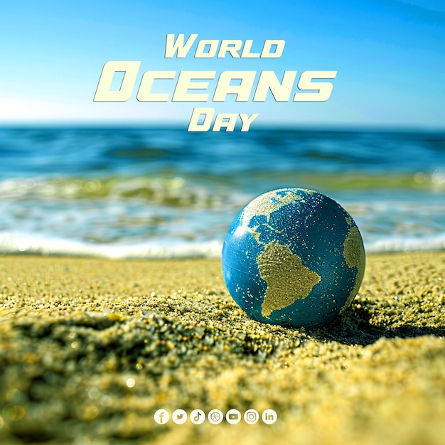 World ocean day social media banner design