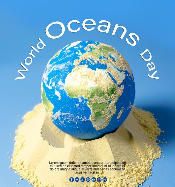 World ocean day social media banner design