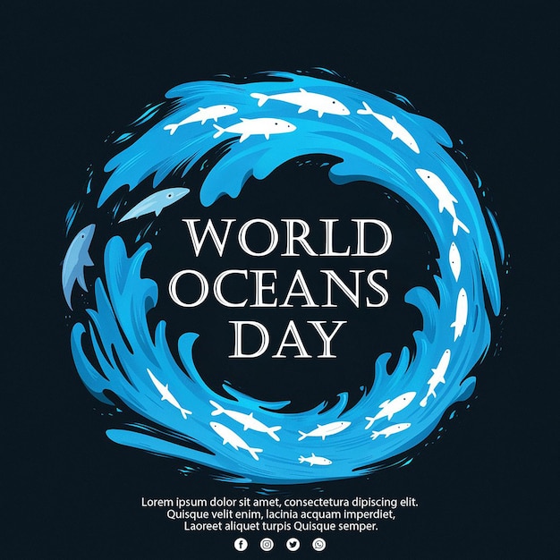 PSD world oceans day social media posts in psd