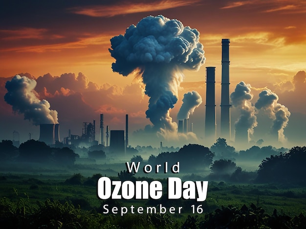 PSD world ozone day background template with editable file