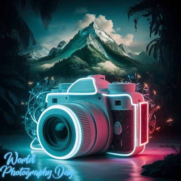 World photography day beautiful camera illustration