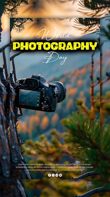 World photography day camara background