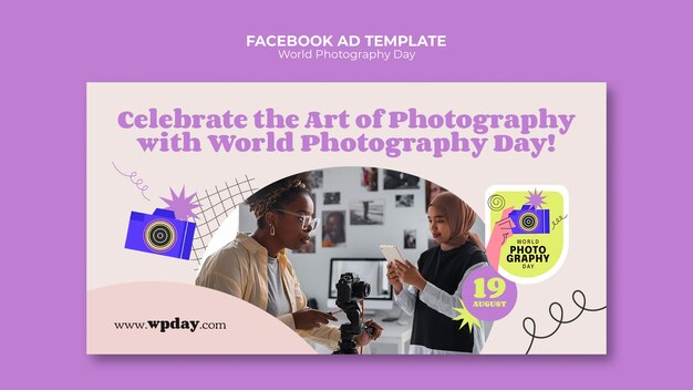 PSD world photography day facebook template