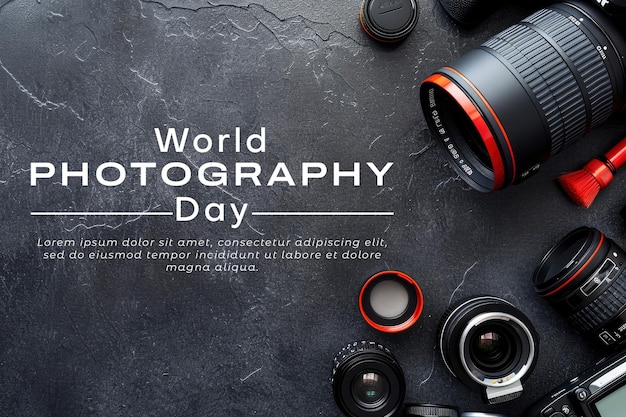 PSD world photography day poster