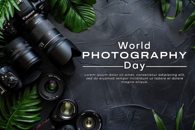 PSD world photography day poster