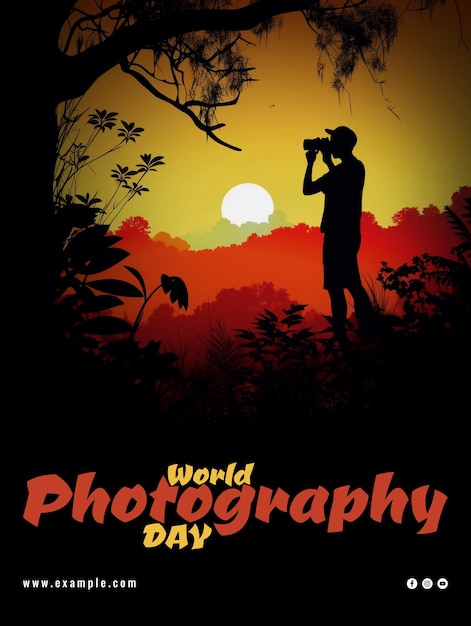 World Photography Day Stock Image Capturing Moments with Professional Photos PSD Template