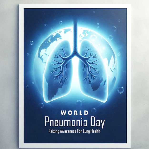 World Pneumonia Day Observed on November 12 Blue Background Template Design