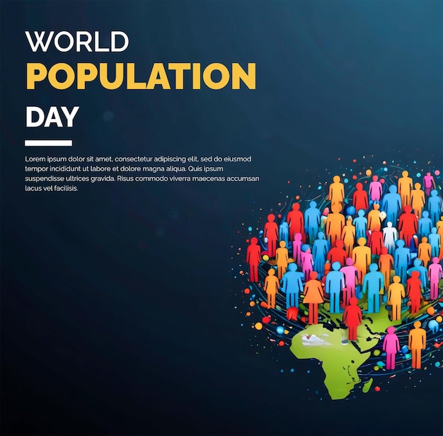 PSD world population day banner design