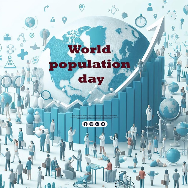 World Population Day Concept 11July Overcrowded overloaded explosion of world population