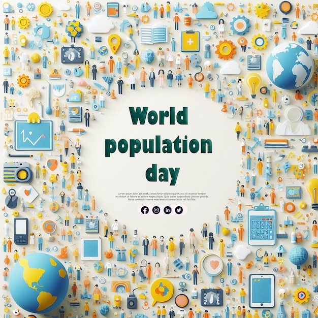 World Population Day Concept 11July Overcrowded overloaded explosion of world population