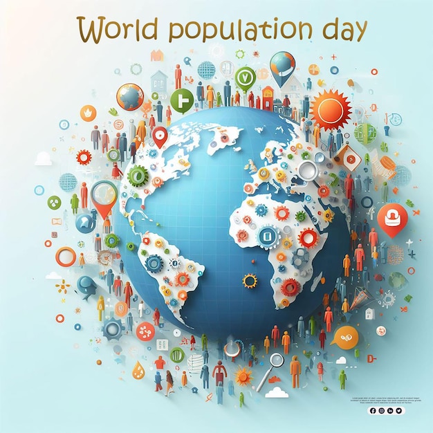 World Population Day Concept 11July Overcrowded overloaded explosion of world population