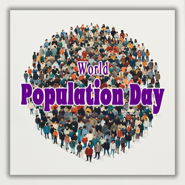 PSD world population day concept template background