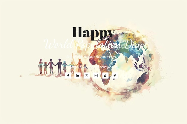 PSD world population day illustration platinum background