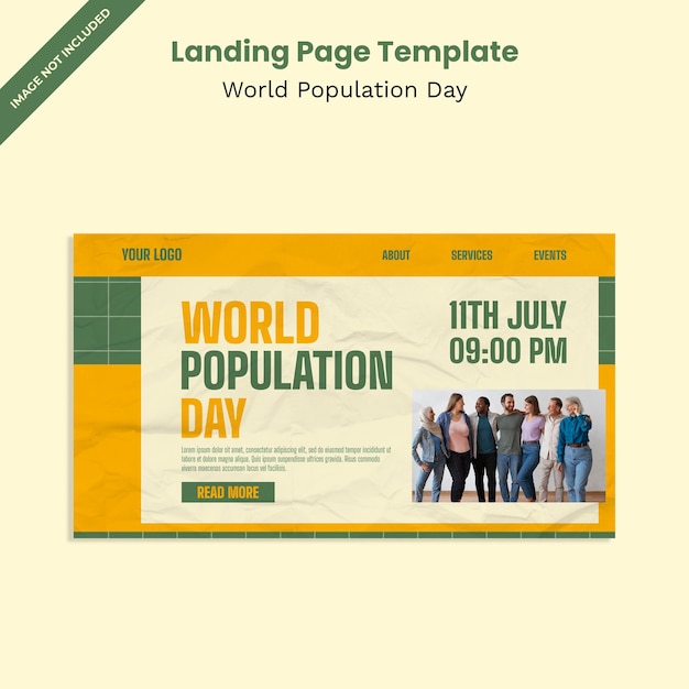 World population day landing page template