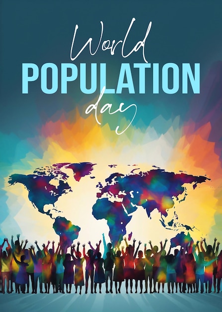 World Population Day Poster Concept 11July Overcrowded overloaded explosion of world population