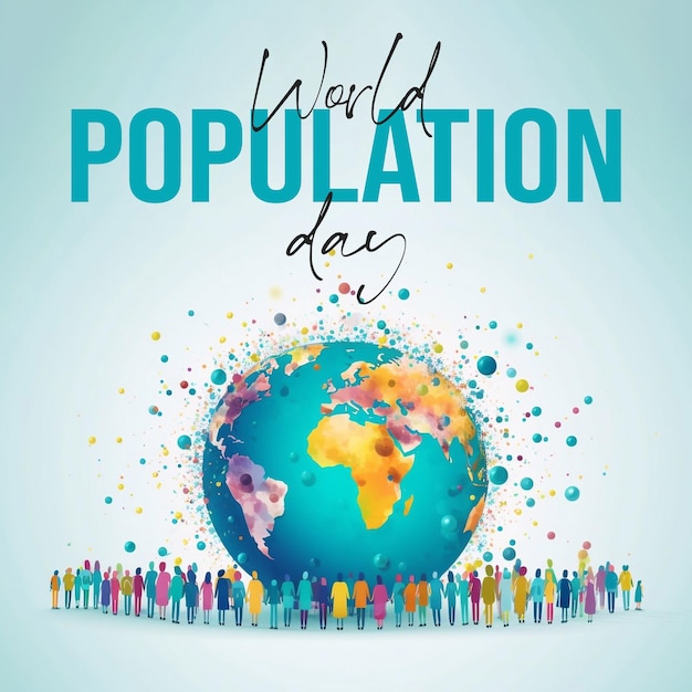 World Population Day Poster Concept 11July Overcrowded overloaded explosion of world population