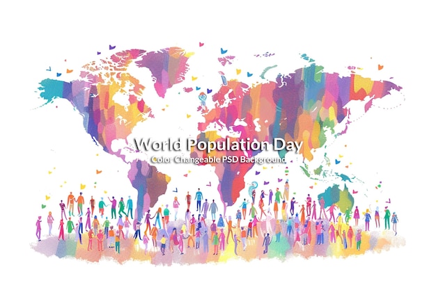 PSD world population day psd file