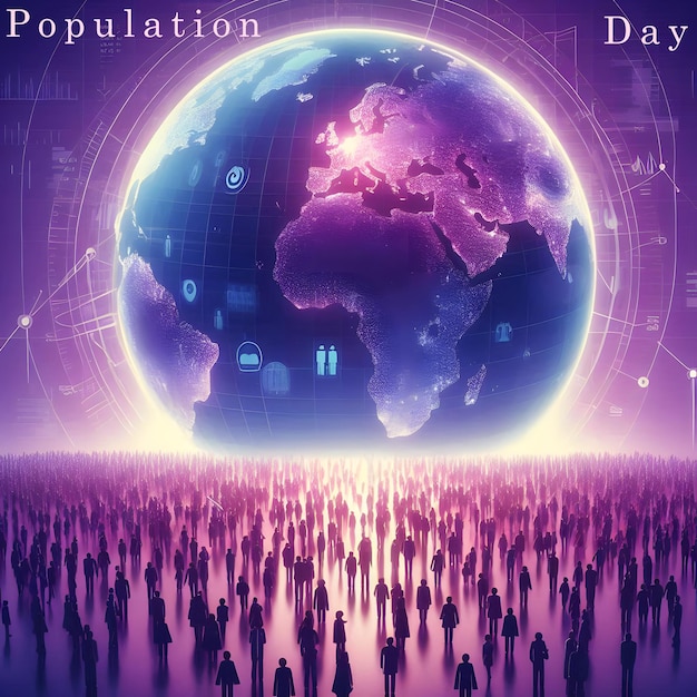 World population day template generated with ai