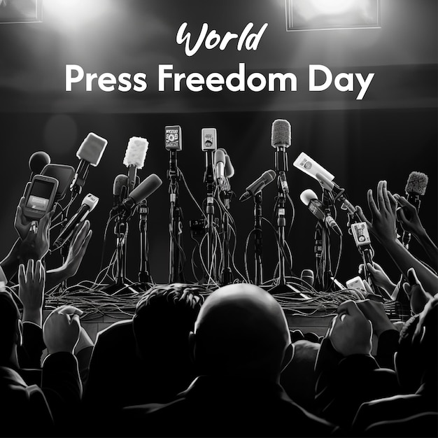 World press freedom day press conference of reporters communication with journalists