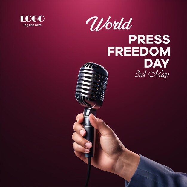 World press freedom day press conference of reporters generated by ai