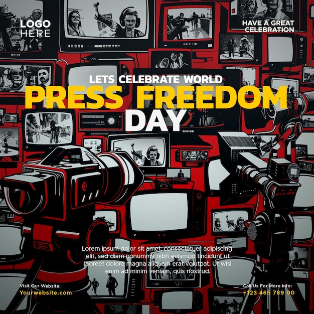 world press freedom day social media template design