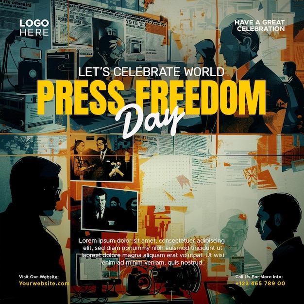 world press freedom day social media template design