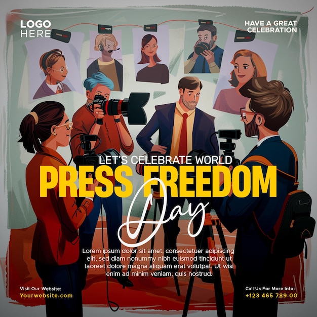 world press freedom day social media template design