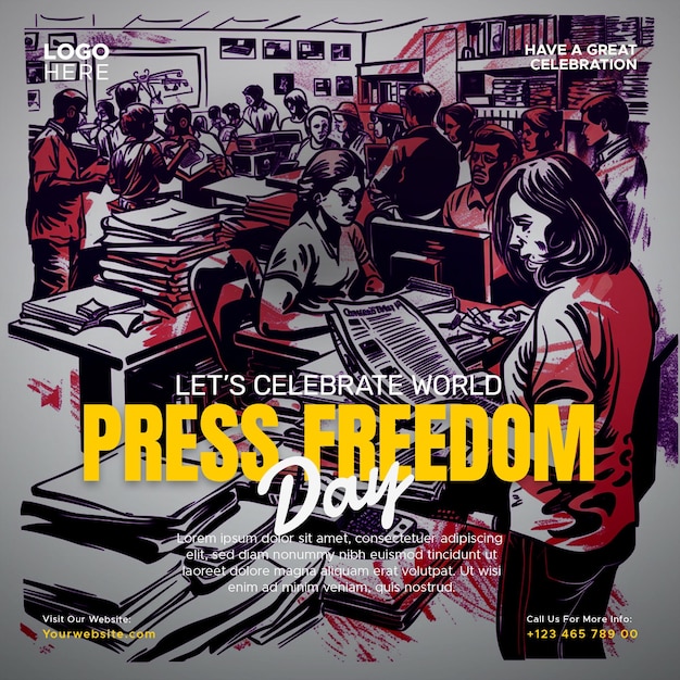 world press freedom day social media template design