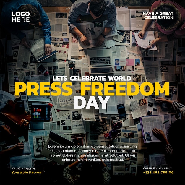 world press freedom day social media template design