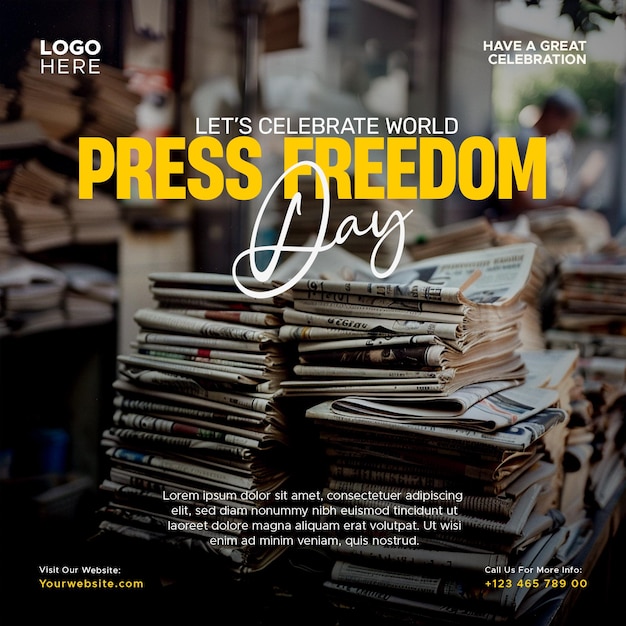 world press freedom day social media template design