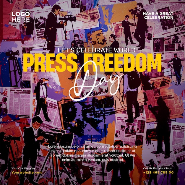 world press freedom day social media template design