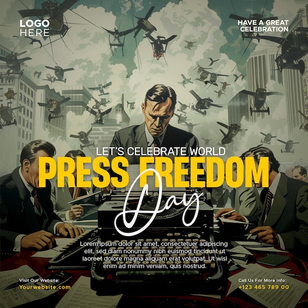 world press freedom day social media template design