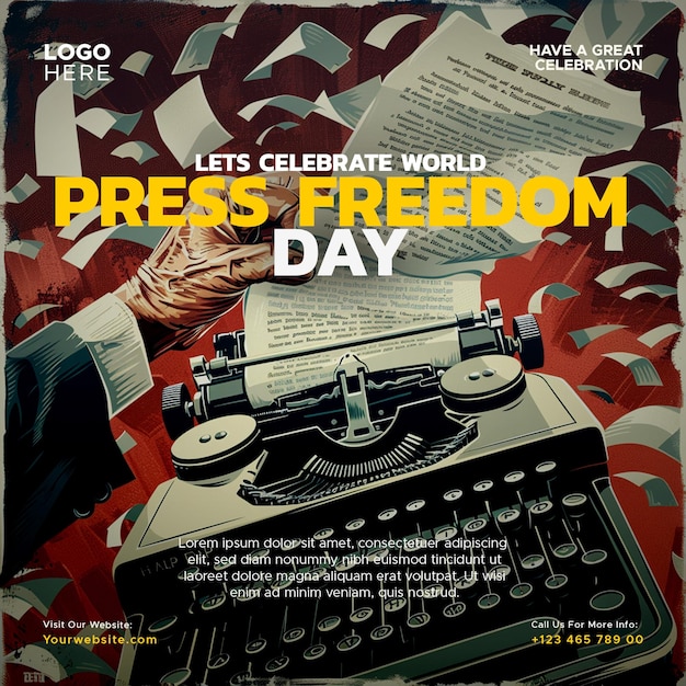 world press freedom day social media template design