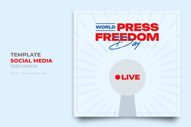 PSD world press freedom instagram social media post template