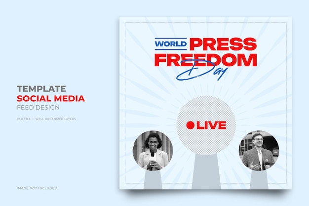 PSD world press freedom instagram social media post template