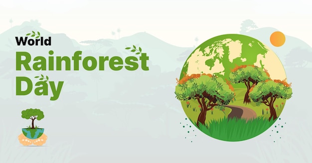 PSD world rainforest day social media post