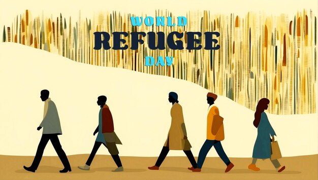 PSD world refugee day celebration background banner design