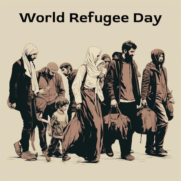 World refugee day international immigration world day of war orphans concept background