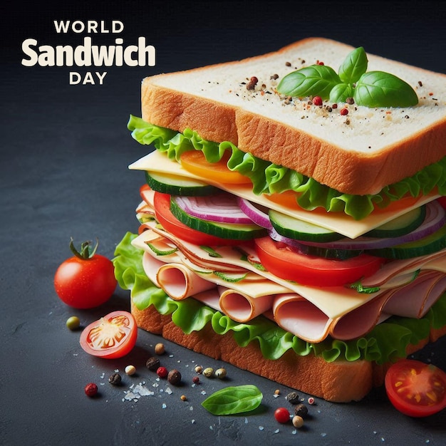 PSD world sandwich day creative background design template