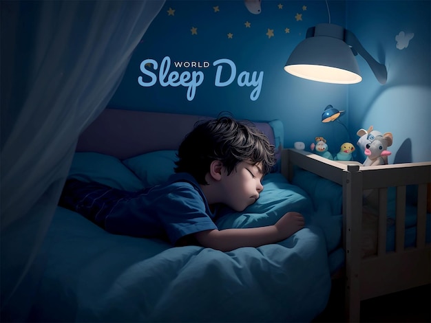 World sleep day celebration background design