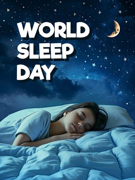 PSD world sleep day poster template and media social post