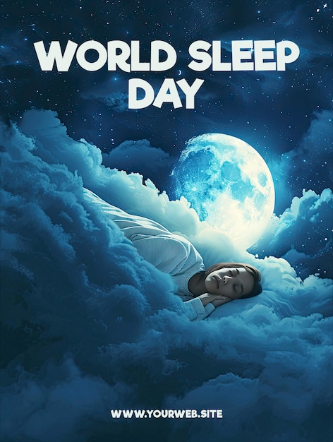 PSD world sleep day poster template and media social post